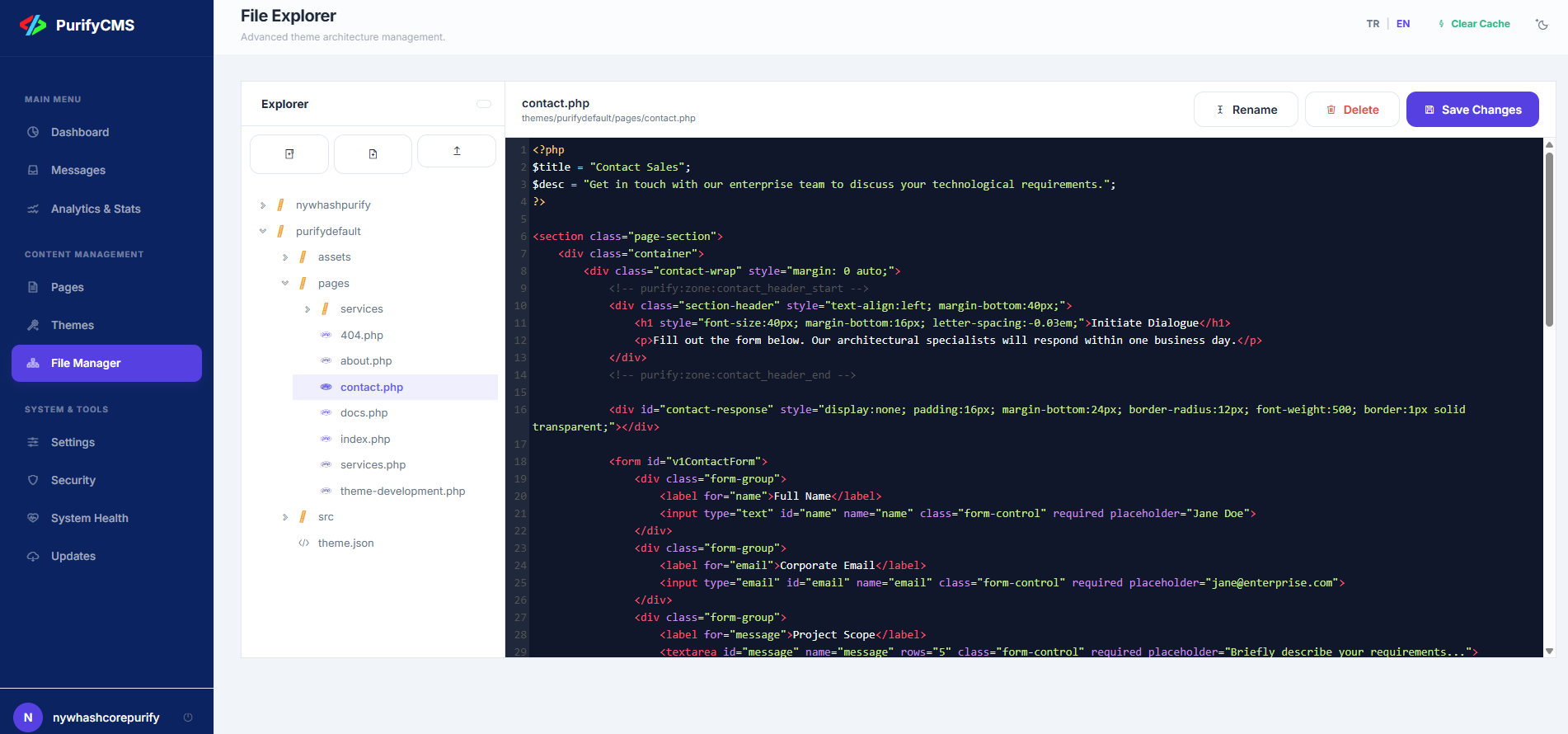 PurifyCMS & Commerce